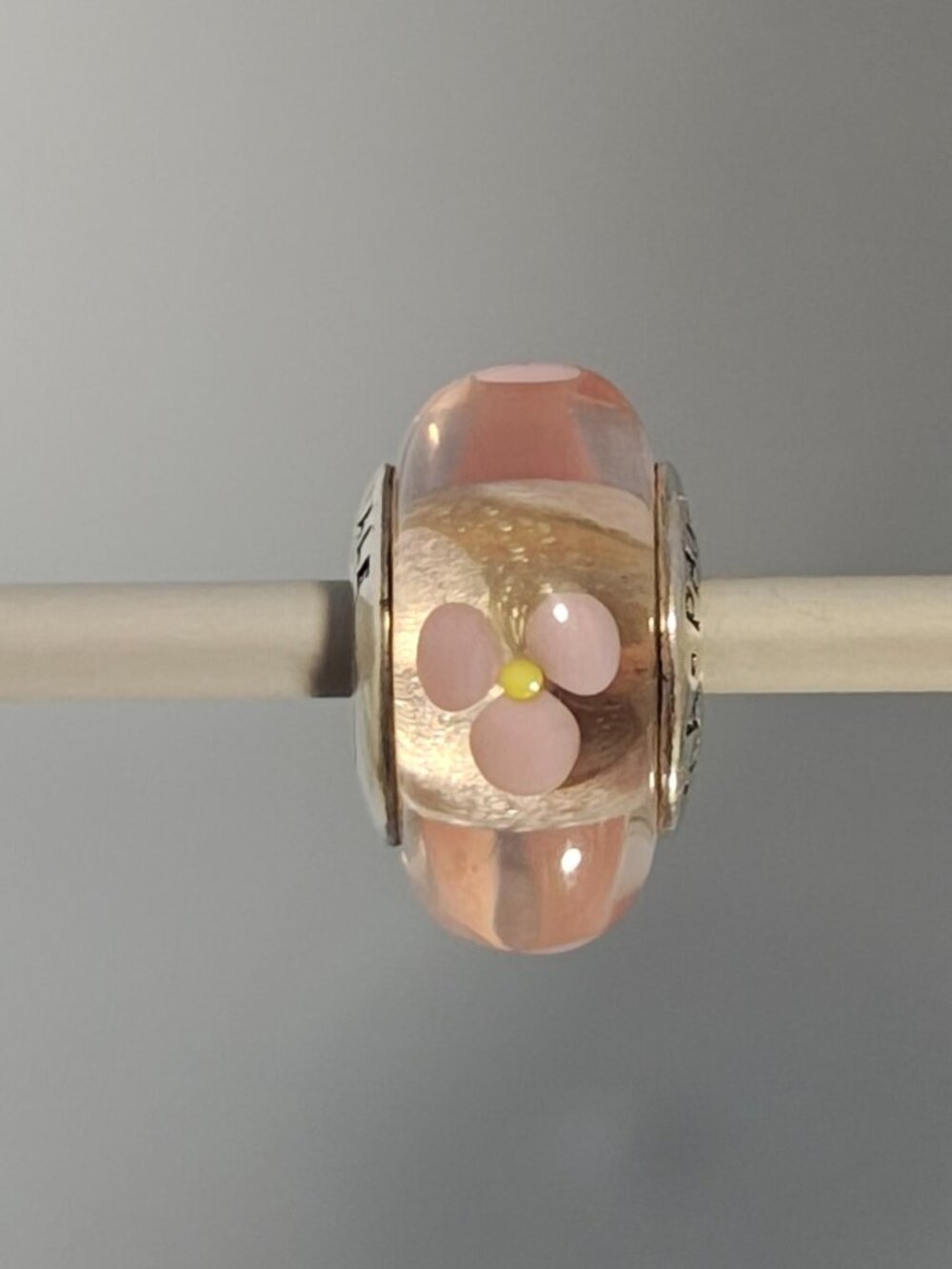 Authentic Retired Pandora Pink Murano Glass Flowers Charm – Style 790619